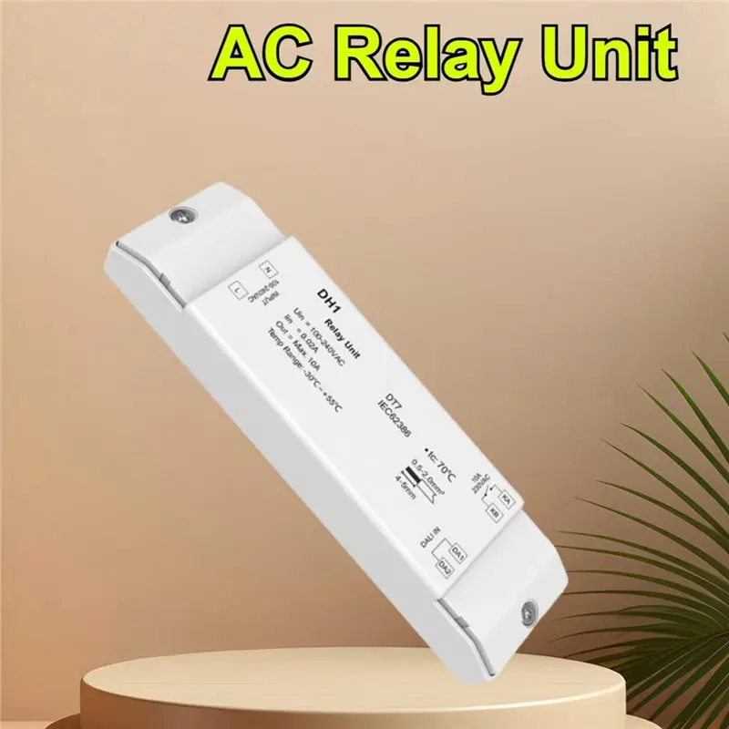 

DH1 AC Relay Unit AC110V-240V 1CH X 10A Switch Dimmer 1 Channel DT7 DALI-2 Dry Contact Output For LED Lights-AT48