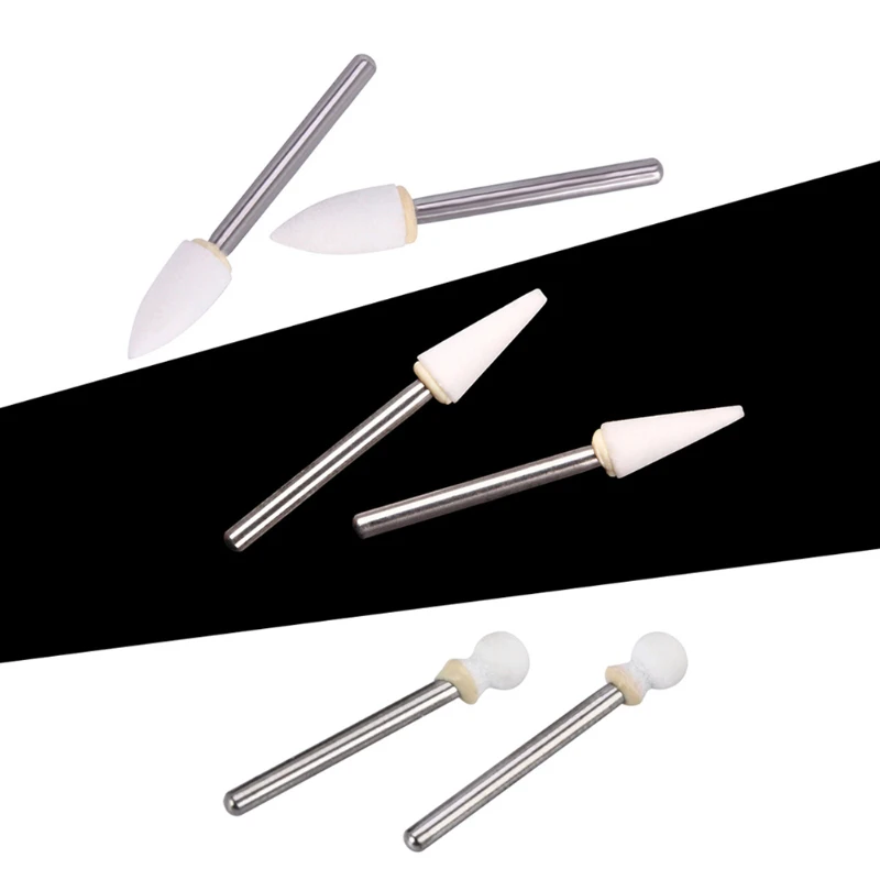 12pcs/box Dental White Stone Polishing FG Burs Cone/Flame/Round Shape Abrasion Bur For Polishing CN1 FL2 RD1 Dentistry Materials - view 2