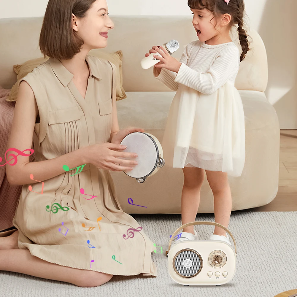 C20 Plus مكبر صوت بلوتوث مع ميكروفون لاسلكي واحد ، آلة كاريوكي ، نظام مكبر صوت محمول ، بطاقة دعم TF ، جهير HIFI