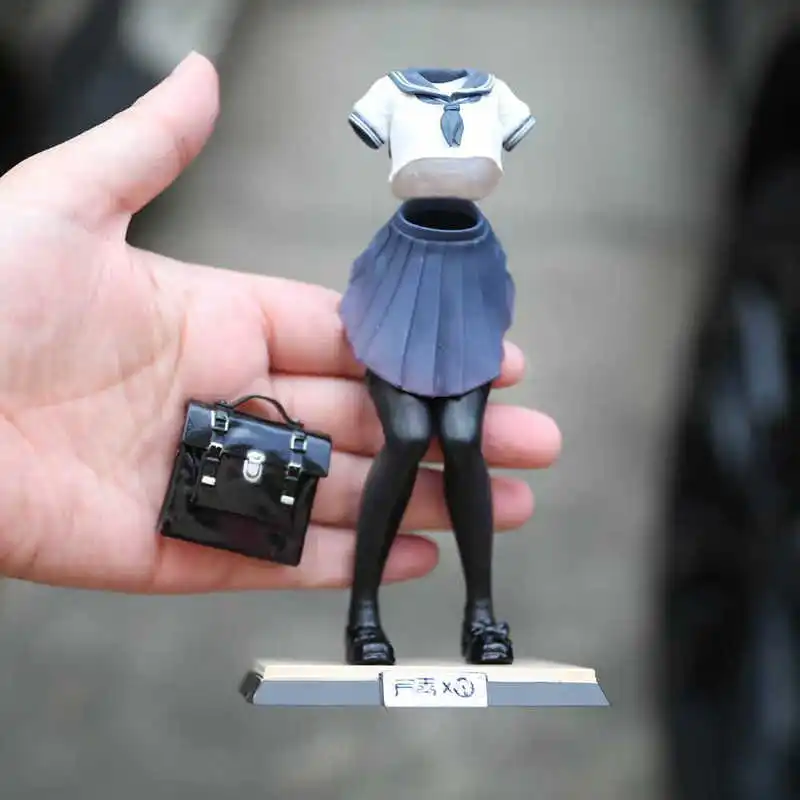 

16cm Anime Beautiful Girl Korean Version Jk Uniform Transparent Handmade Desktop Car Ornament Bookcase Case Decoration Toy Gift