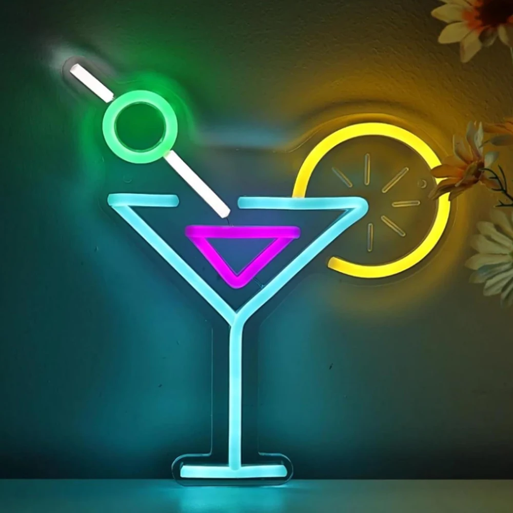 

Подвесная вывеска Неоновая вывеска с лимонным коктейльным соком, подходит для комнаты, вечеринки, дома, бара, клубных неоновых вывесок, украшения стен, питание от USB