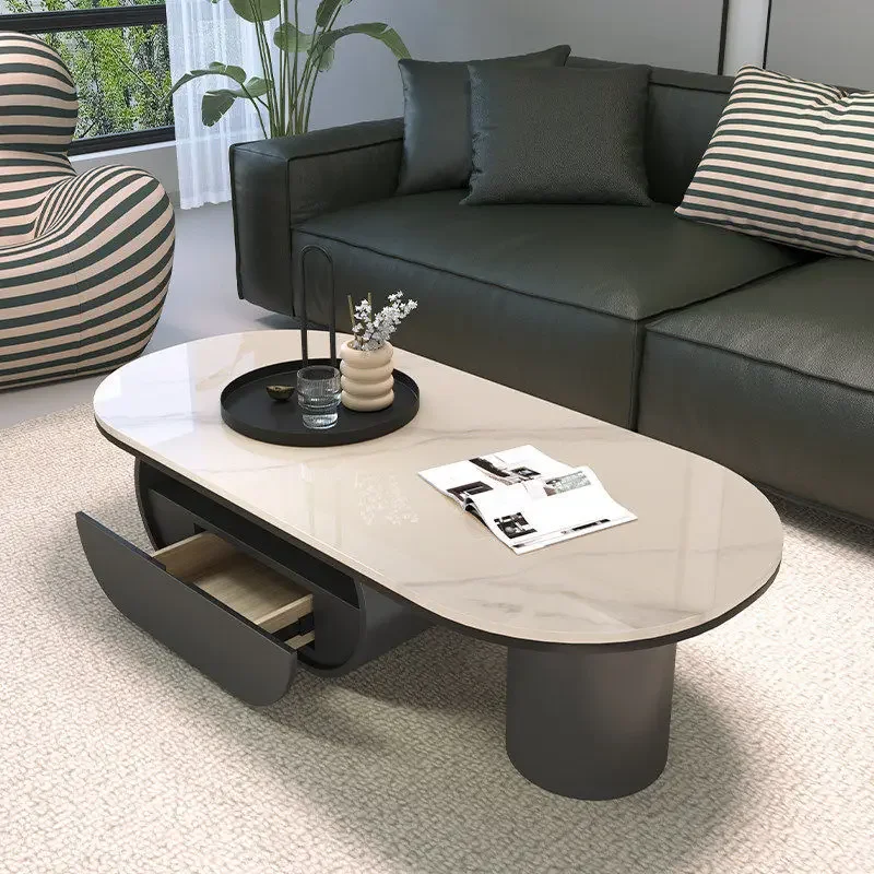 Living room coffee table small apartment modern simplicity high sense light luxury household oval minimalist