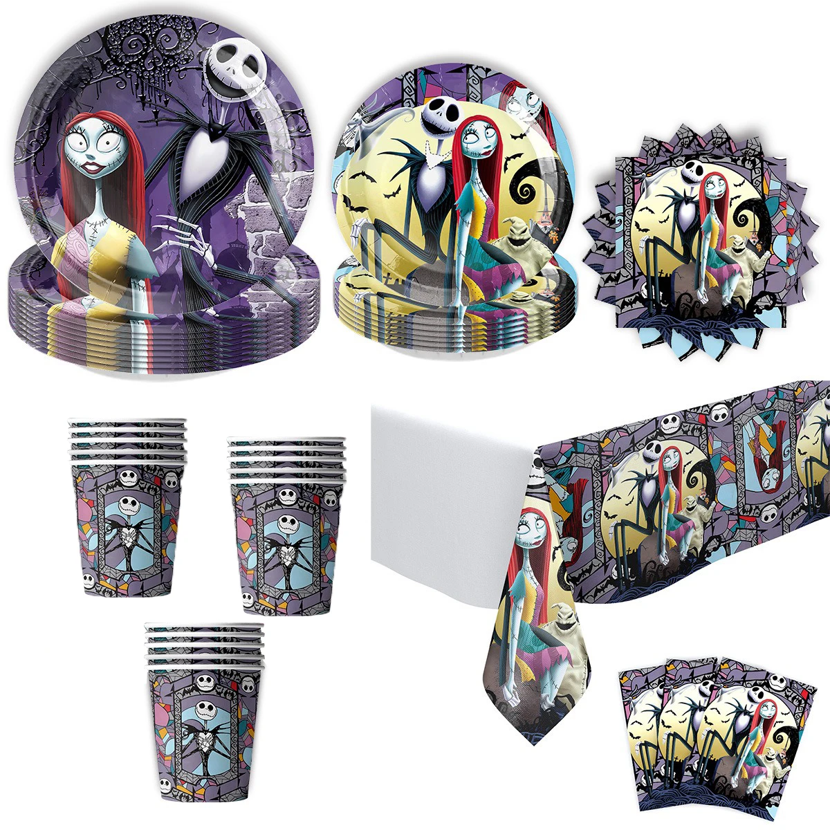 Decoración para Fiesta de Cumpleaños de Pesadilla Antes de Navidad, Globos, Pancarta, Vajilla, Artículos de Fiesta de Jack Skellington, Juguete de Halloween