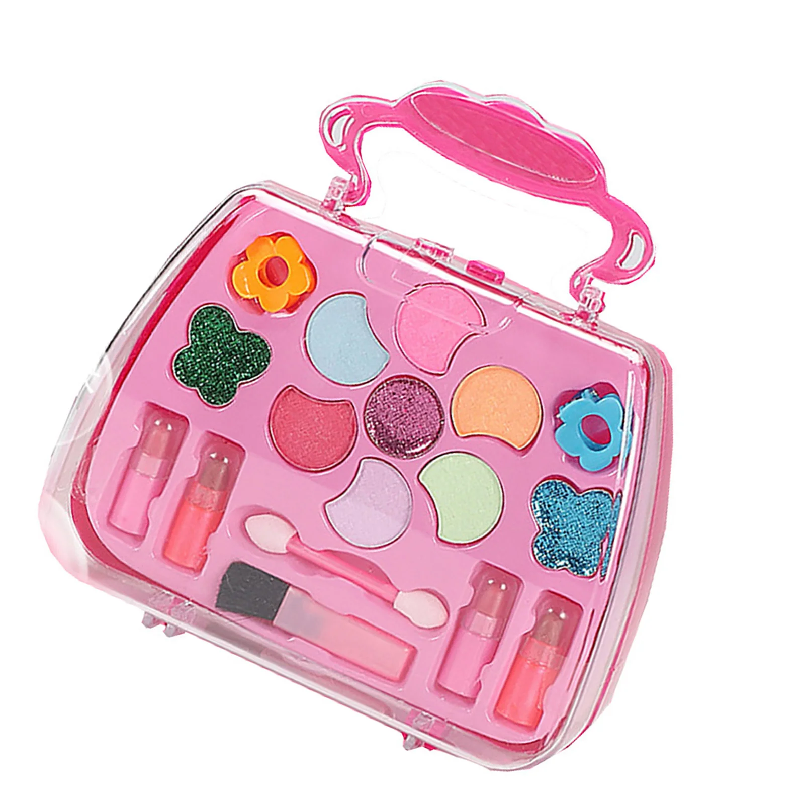 

Kids Makeup Suitcase Play House Kit Safe & Non-Toxic Real Makeup Girl Toys for Toddler Young Children