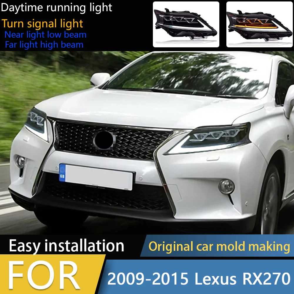 

Автомобильный Стайлинг, фара для Lexus RX270, 2009-2015 RX350, светодиодная фара RX330 RX400, аксессуары для проектора сигналов DRL