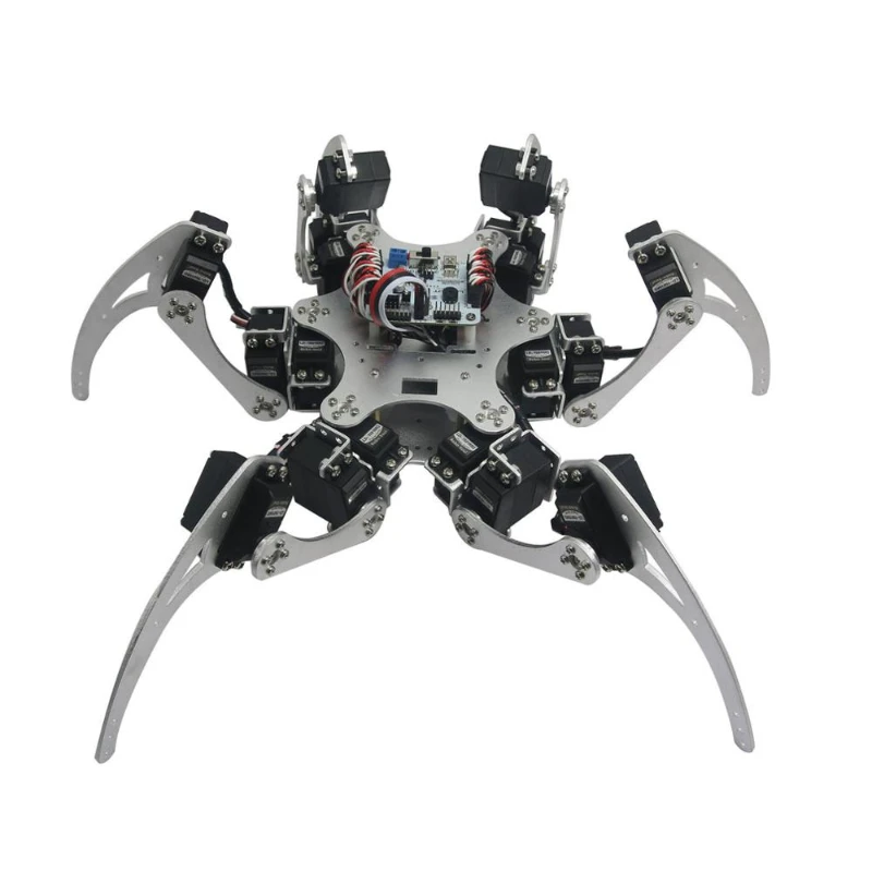 FOR 18DOF Aluminium Hexapod Spider Six Legs Robot Kit & MG996R Controller Full Set -Silver