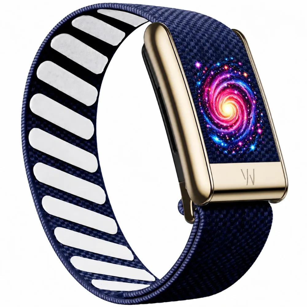 For WHOOP 5.0 MG Space Galaxy Print Nylon Woven Sport Strap Cosmic Pattern Replacement Wristband