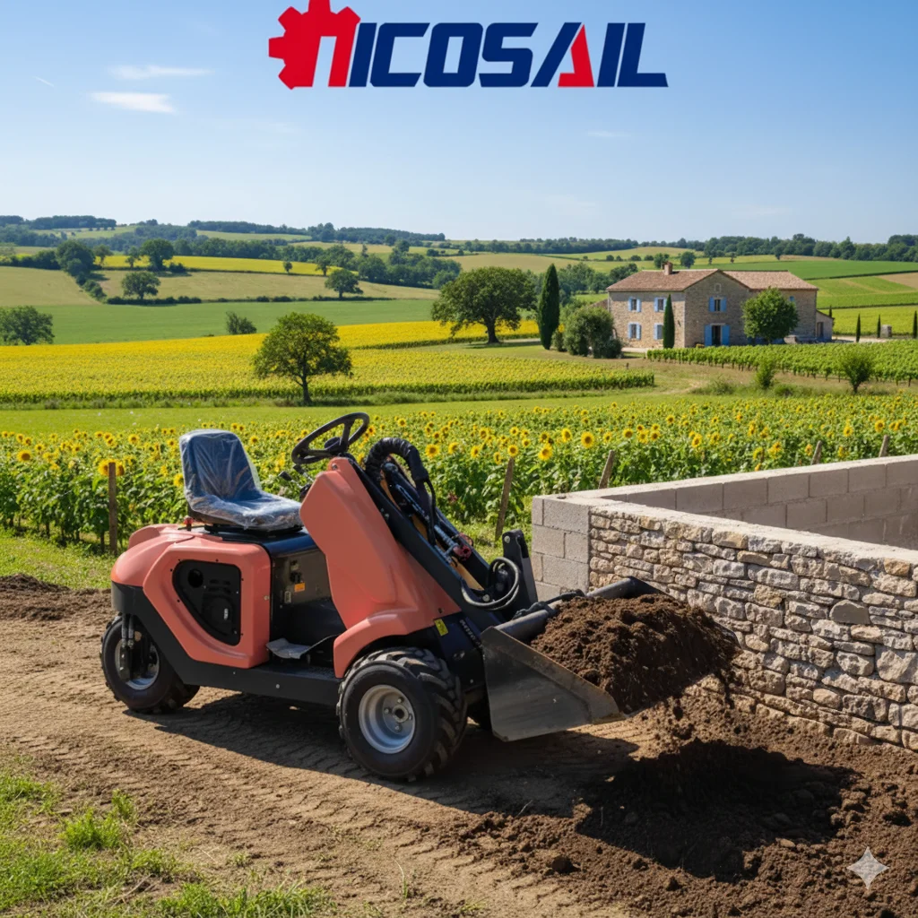 

Custom Mini 3 Wheel Skid Loader for Material Transport Work CE Euro 5 Hydraulic Drive Equipment