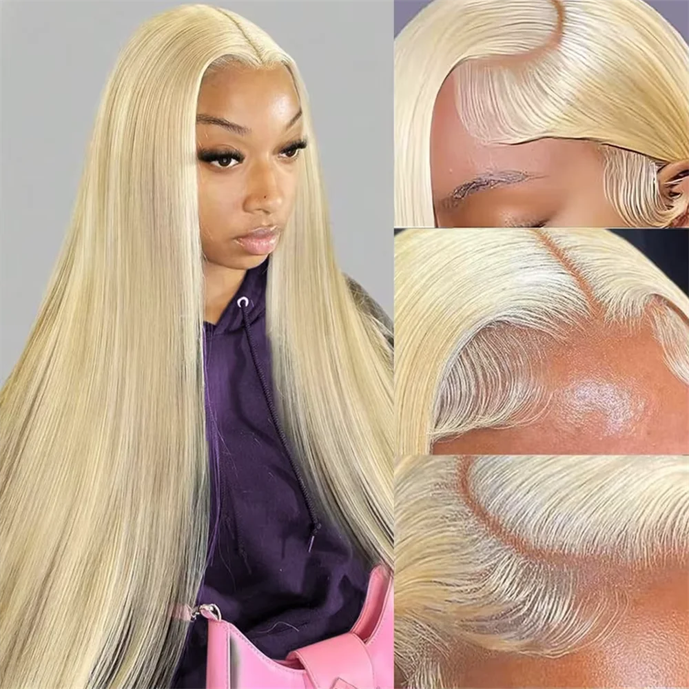 13x6 الدانتيل الجبهة HD شفافة 613 شقراء مستقيم 220 الكثافة 100% باروكة من شعر طبيعي للنساء البرازيلي 13x4 Hd الدانتيل الباروكات الأمامية #3