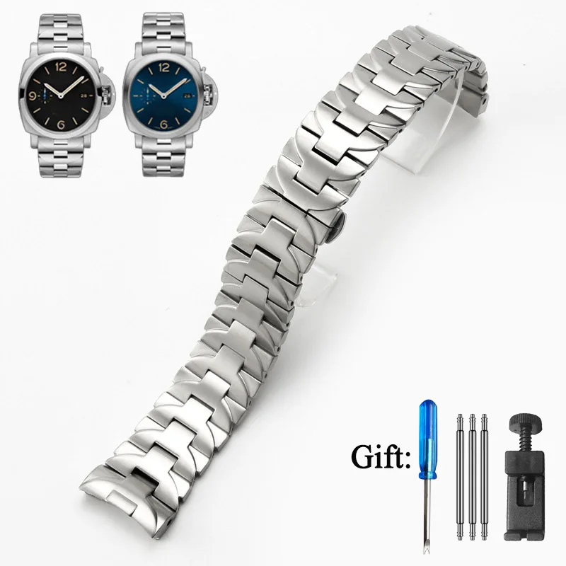 

Solid Stainless Steel watch strap for Panerai PAM441 111 PAM01316 Watchband 22mm 24mm Interface Bracelet Accessories Wristband