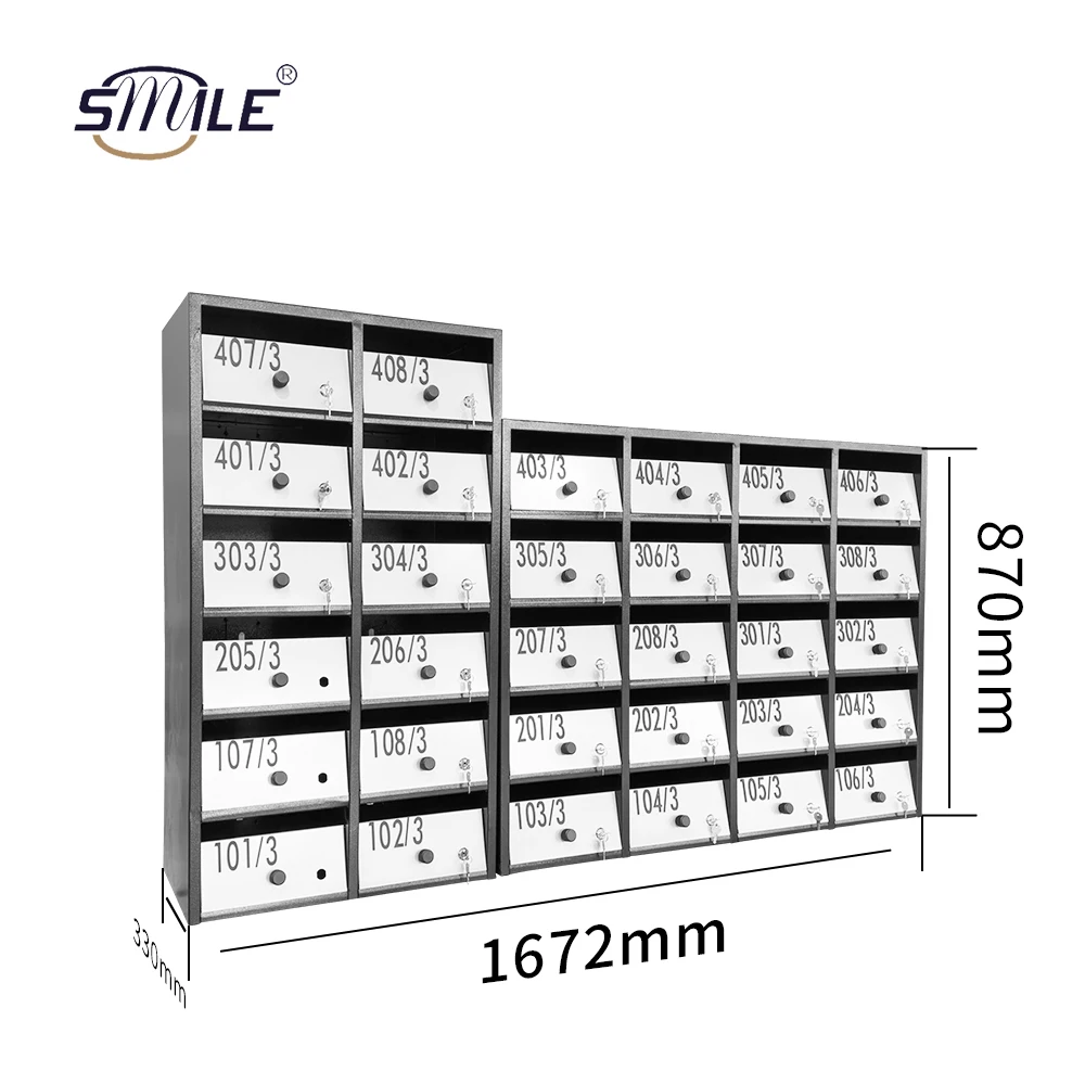 

CHNSMILE Custom Standing Steel Package Delivery Box Apartment Mailbox Multi-door Metal Newspaper Mailbox
