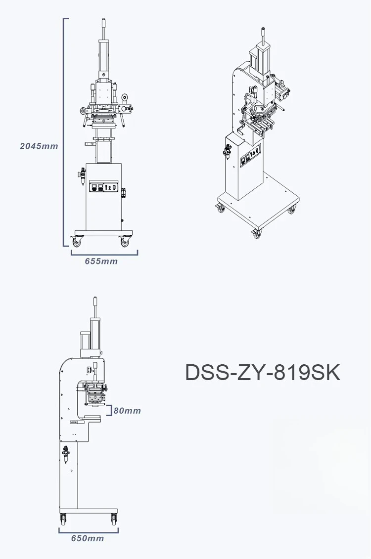 Semi-Automatic Pneumatic Plastic Basket Hot Foil LOGO Embossing Printing Machine Heat Press Machine for Embossing Designs