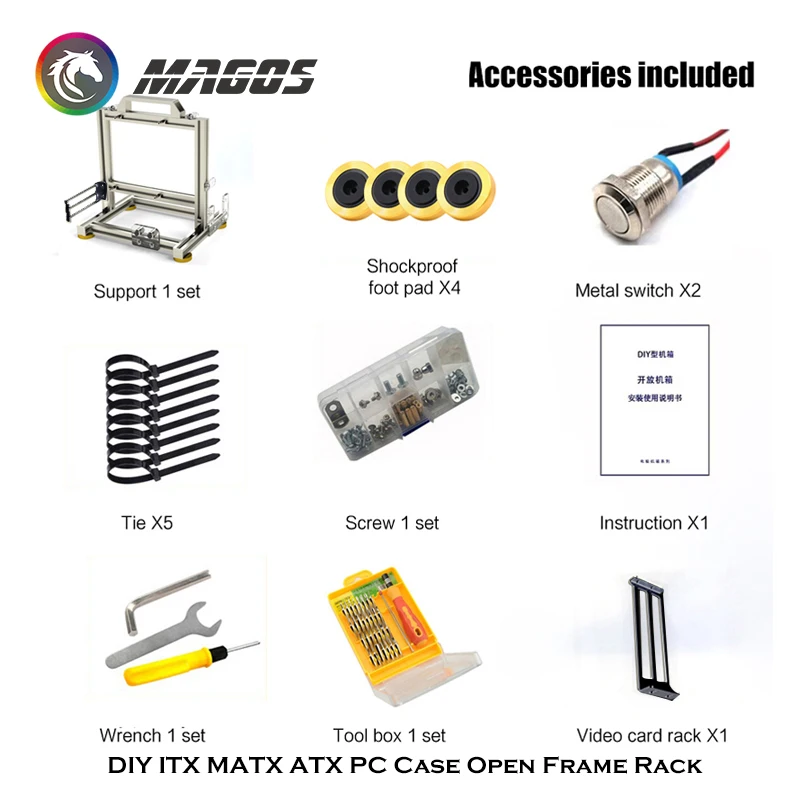 DIY Gamers Cabinet MOD ITX MATX PC Case Open Frame Aluminum Creative ATX Tower Desktop Gaming Computer Chassis Rack