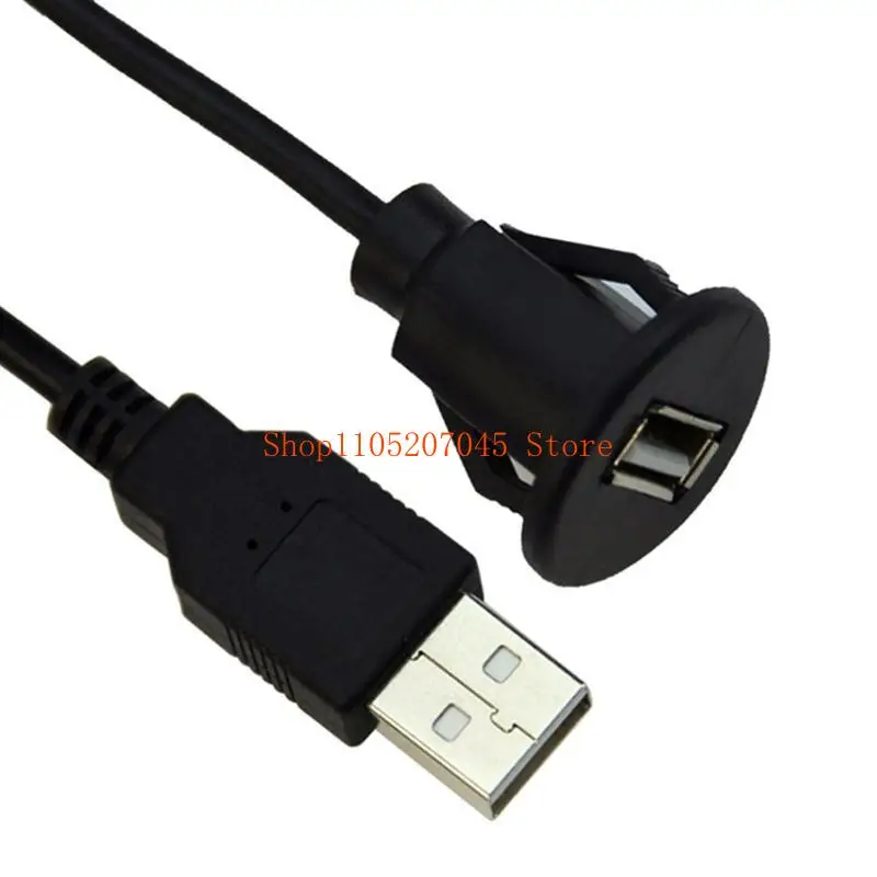 37cd USB 2.0 Waterproof Cable Male to Female Socket Car Dashboard Stereo Line Audio Extension Cord for Motorcycle Motor Boat