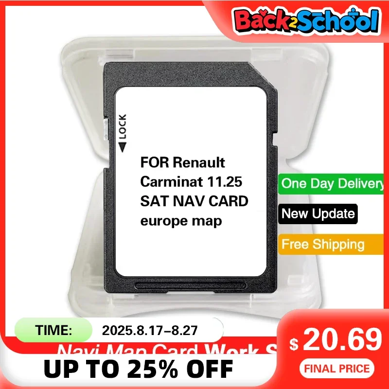 

Carminat 11.25 Sat Nav 2024 Newest Navigation SD Card Map Gps 8GB for Renault Europe Car