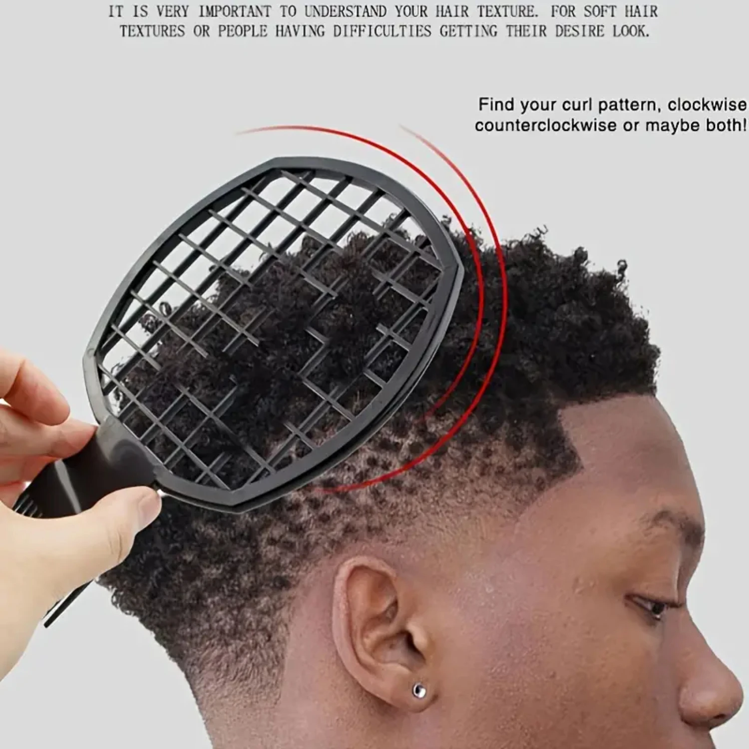 Ottieni le bobine naturali impeccabili con la massima spazzola elicoidale con pettine afro arricciato: perfetto strumento essenziale per migliorare e definir il tuo