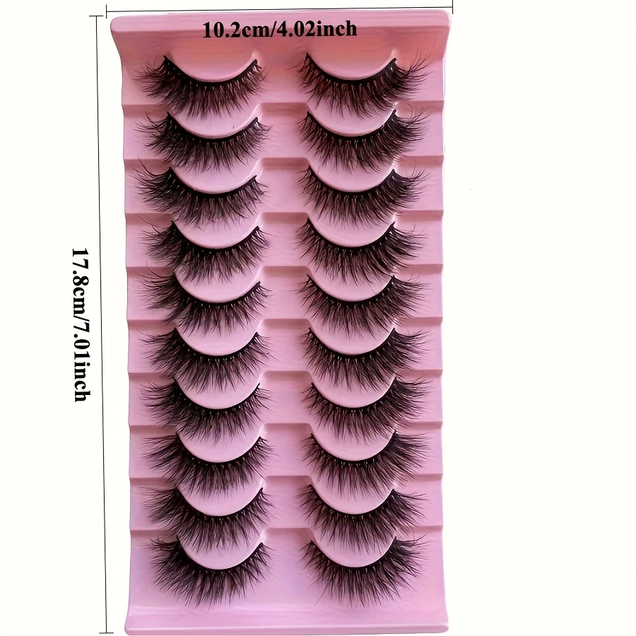 NIEUWE 10 Pairs Cat Eye Wimpers Pluizige Faux Nertsen Wimpers 5D Piekerige Wimpers Pack Dramatische Lange Dikke Volume Wimpers Valse Eyelas