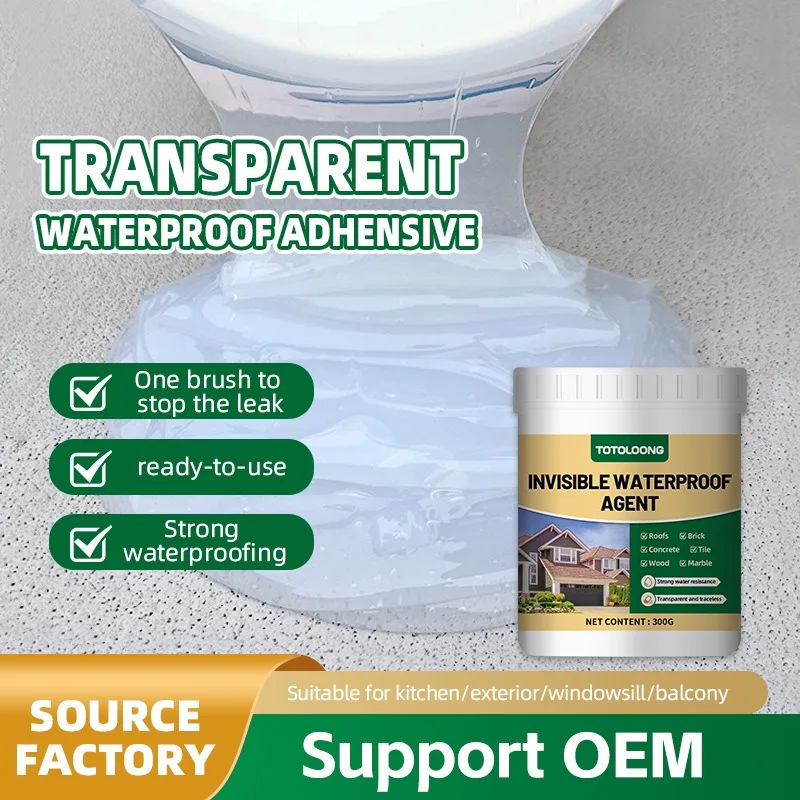 Transparent Waterproof Sealant Leak Repair Agent for Roof Crack Seepage Bathroom Non-destructive Tile-free Coating Pure Acrylic