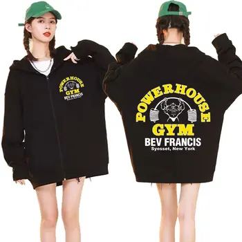 Powerhouse Gym Logo Zipper Hoodie Men's Women Fashion Gothic Geek Fitness Zip Up Jacket Hoodies Sweatshirts Oversized Streetwear