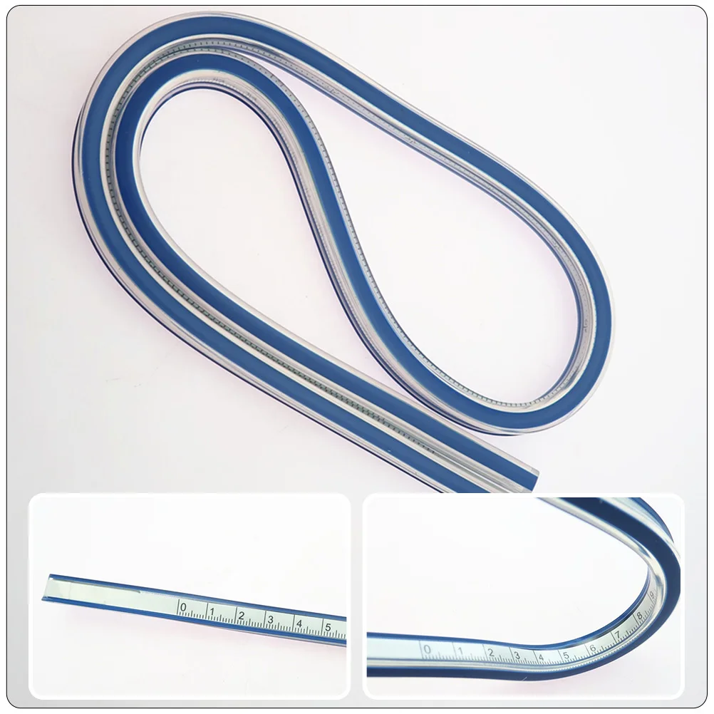Règle de courbe Flexible en forme de serpent, 2 pièces, pour la couture, la mesure du dessin, courbe française, conception d'ingénierie artistique
