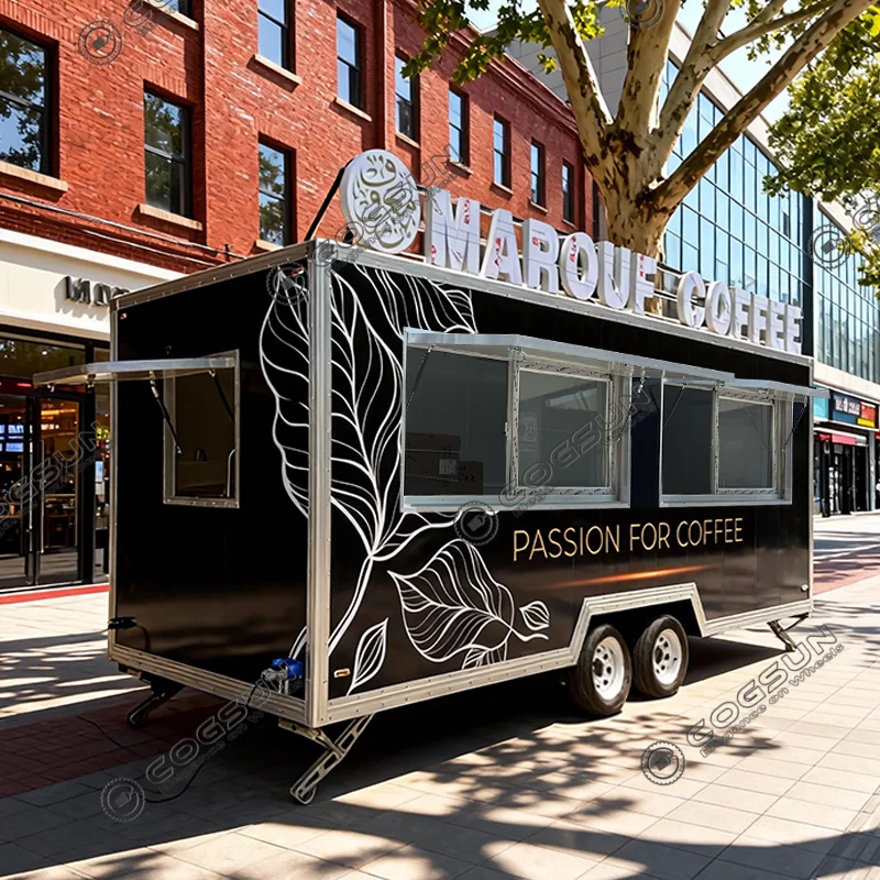 COGSUN Fully Equipped Ice Cream Food Trailer Coffee Truck Fast Food Cart Bbq Concession Cheap
