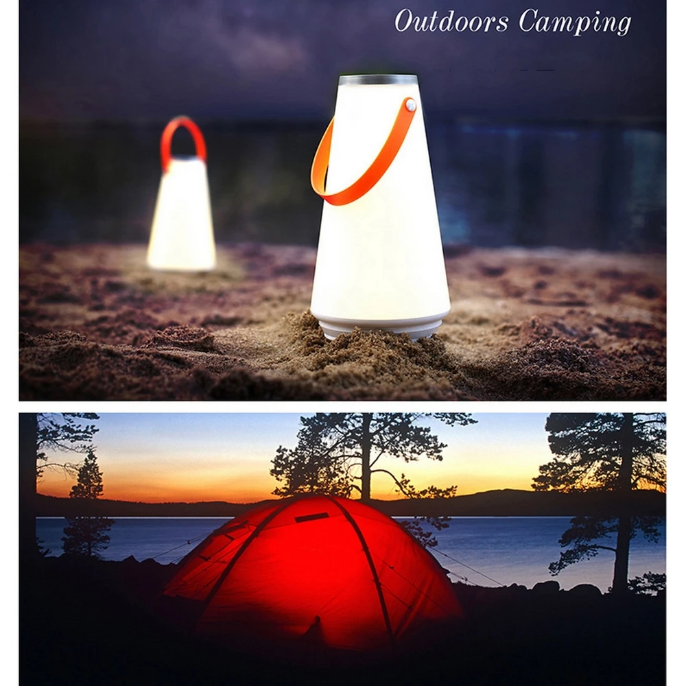 Portable LED Lantern Hanging Tent Lamp USB Touch Switch Rechargeable Night Light for Bedroom Living Room Camping light