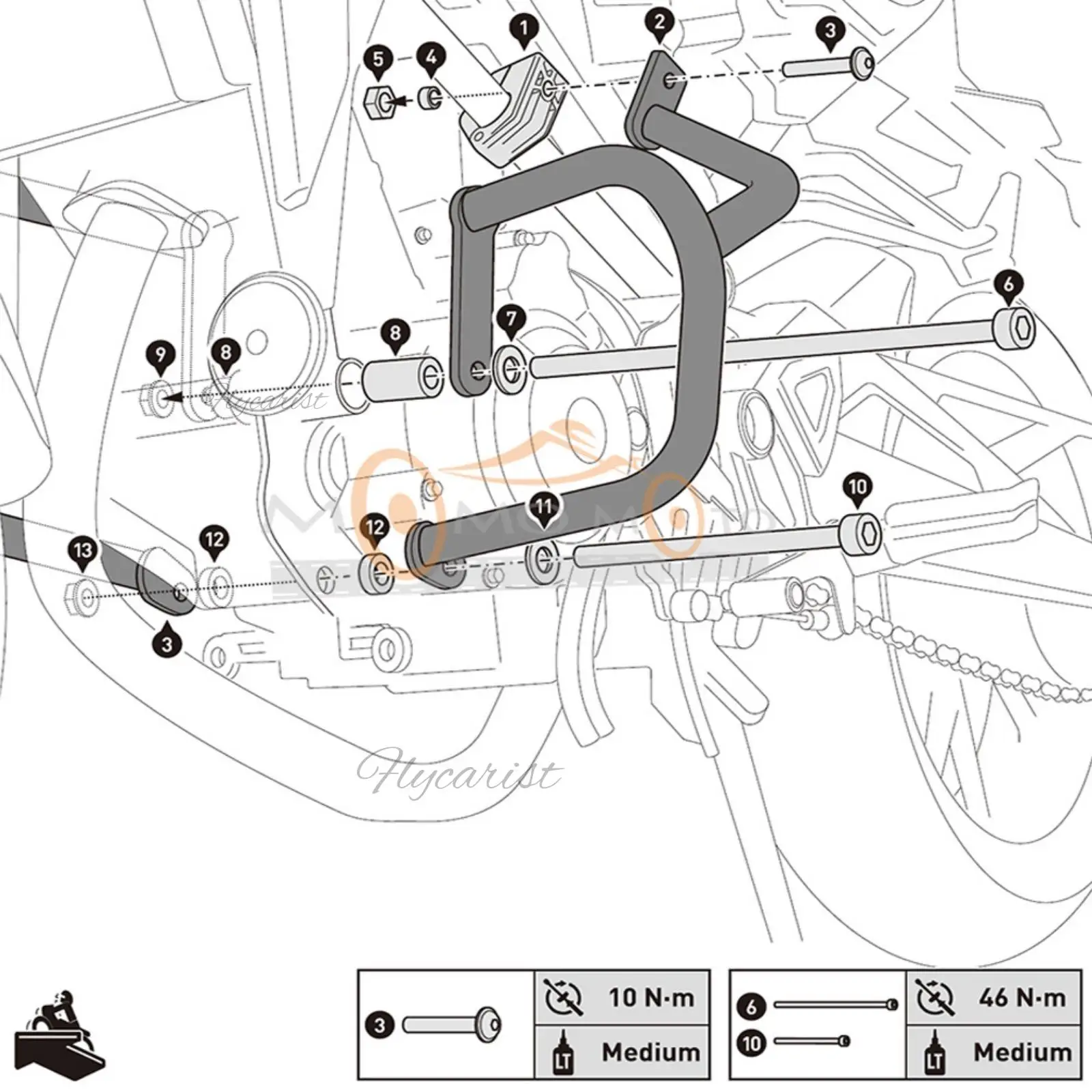 المصد الأمامي لواقي المحرك من الصدمات حماية الإطار لهوندا CB300R 2018 2019 2020 2021 أسود #6