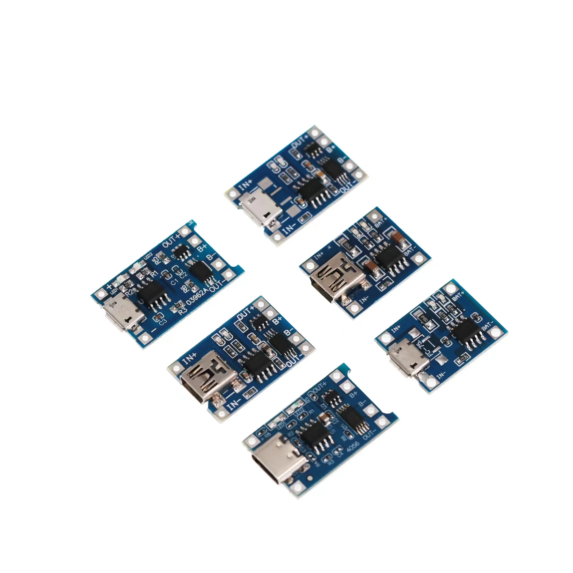 2 Stuks Type-C/Micro/Mini Usb 5V 1A 18650 TP4056 Lithium Batterij Oplader Module Opladen board Met Bescherming Dual Functies