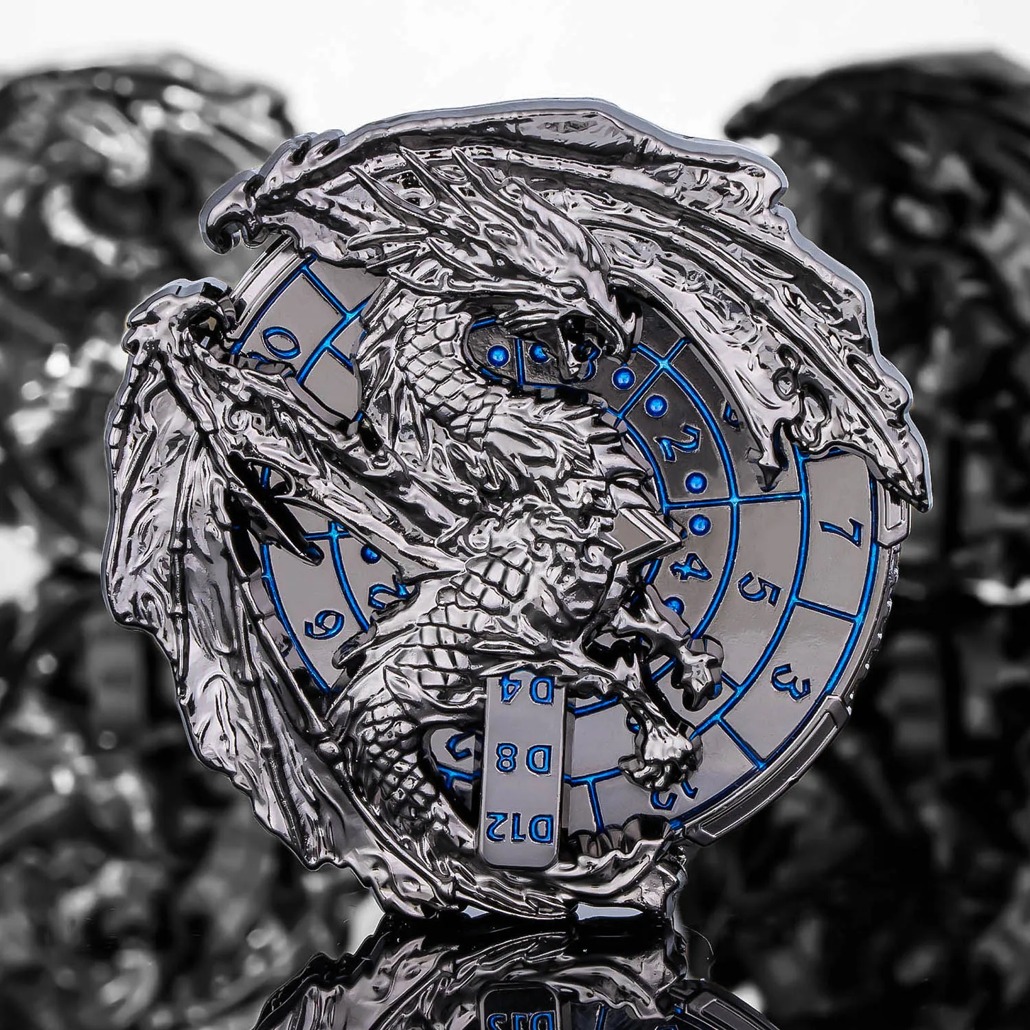 

DND 7-в-1 Колесо с рисунком дракона на кончиках пальцев Металлические игральные кости Ролевая игра Настольная игра «Дракон и подземел»