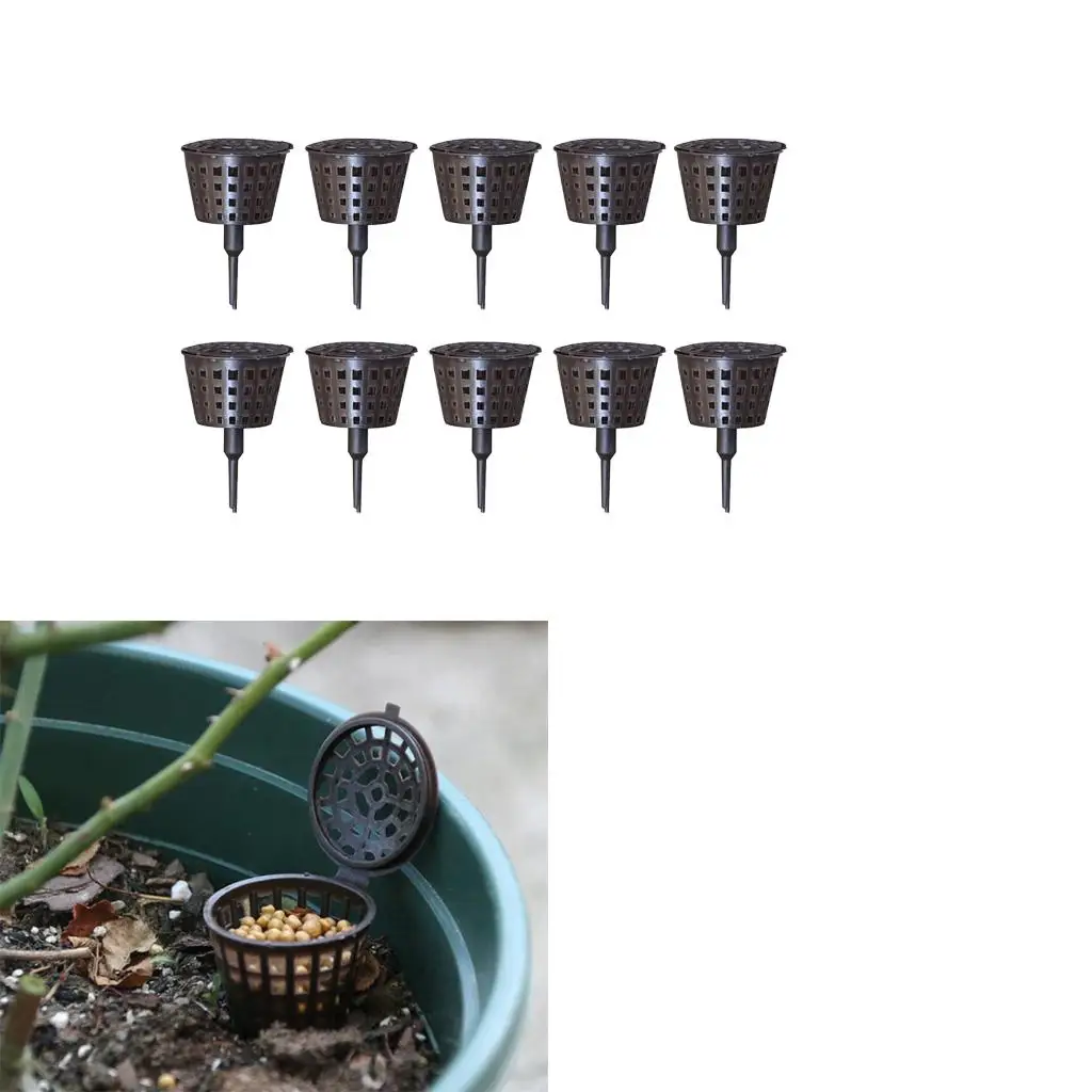 10Pcs Planting Baskets Automatic Fertilization Plastic Cover