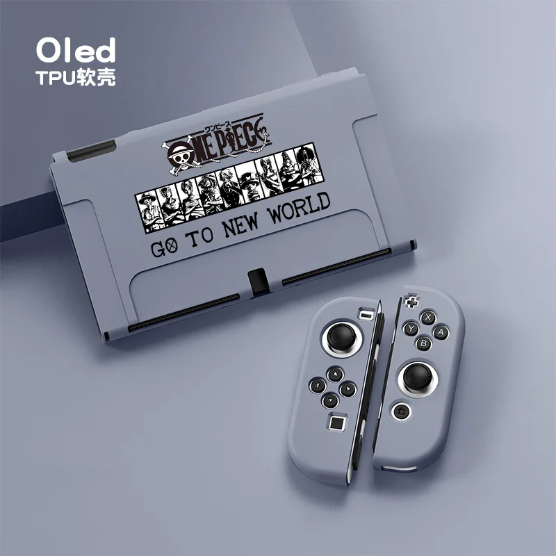قطعة واحدة لوفي زورو أنيمي حافظة حماية ناعمة من البولي يوريثان الحراري لنينتندو سويتش OLED Joy-Con غطاء حماية لوحدة التحكم