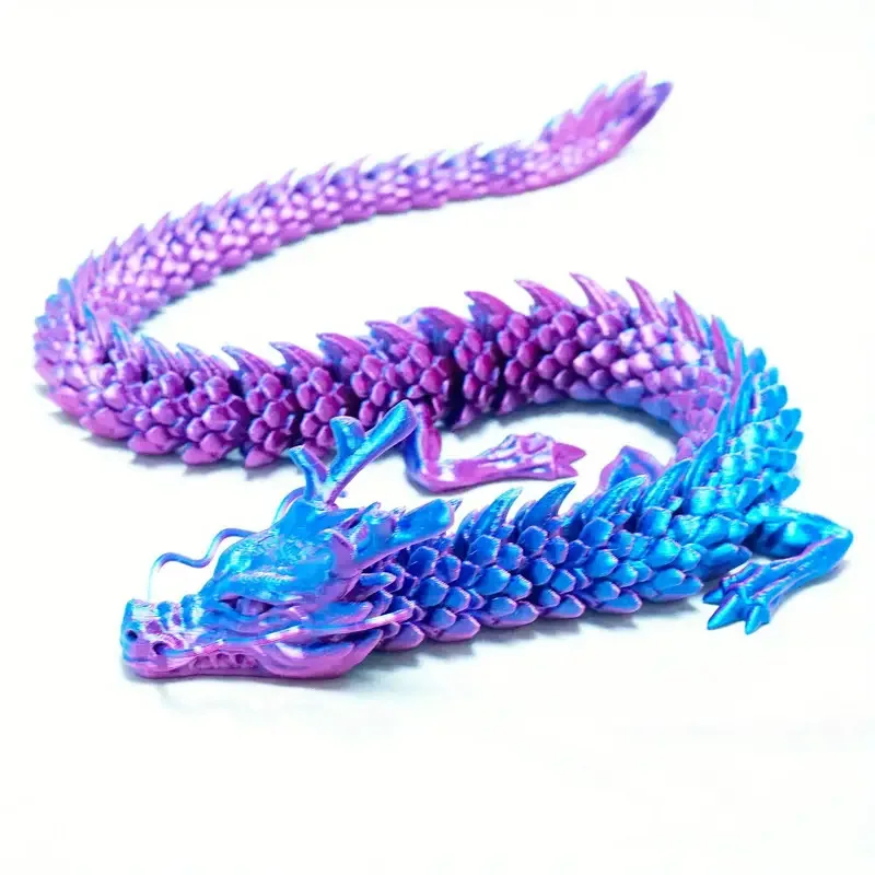 Home Accessories 3D Print Luminous Chinese Loong Flexible Articulated Dragon Crafts Ornaments Home Desktop Decoration Figurines