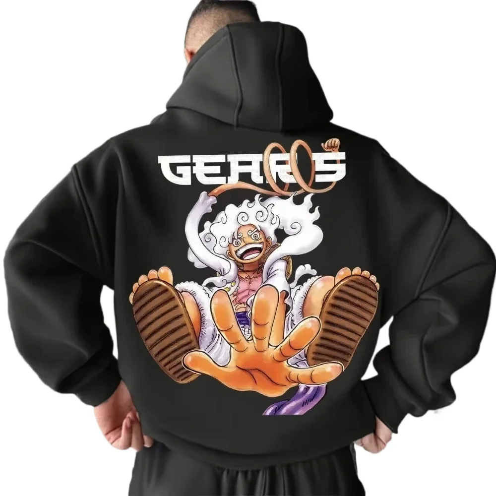 ONE PIECE Trend Explosion Felpa con cappuccio da uomo Maglione Scimmia Rufy Japan Anime Primavera e autunno Punk Boy Abbigliamento genitore-figlio per bambini