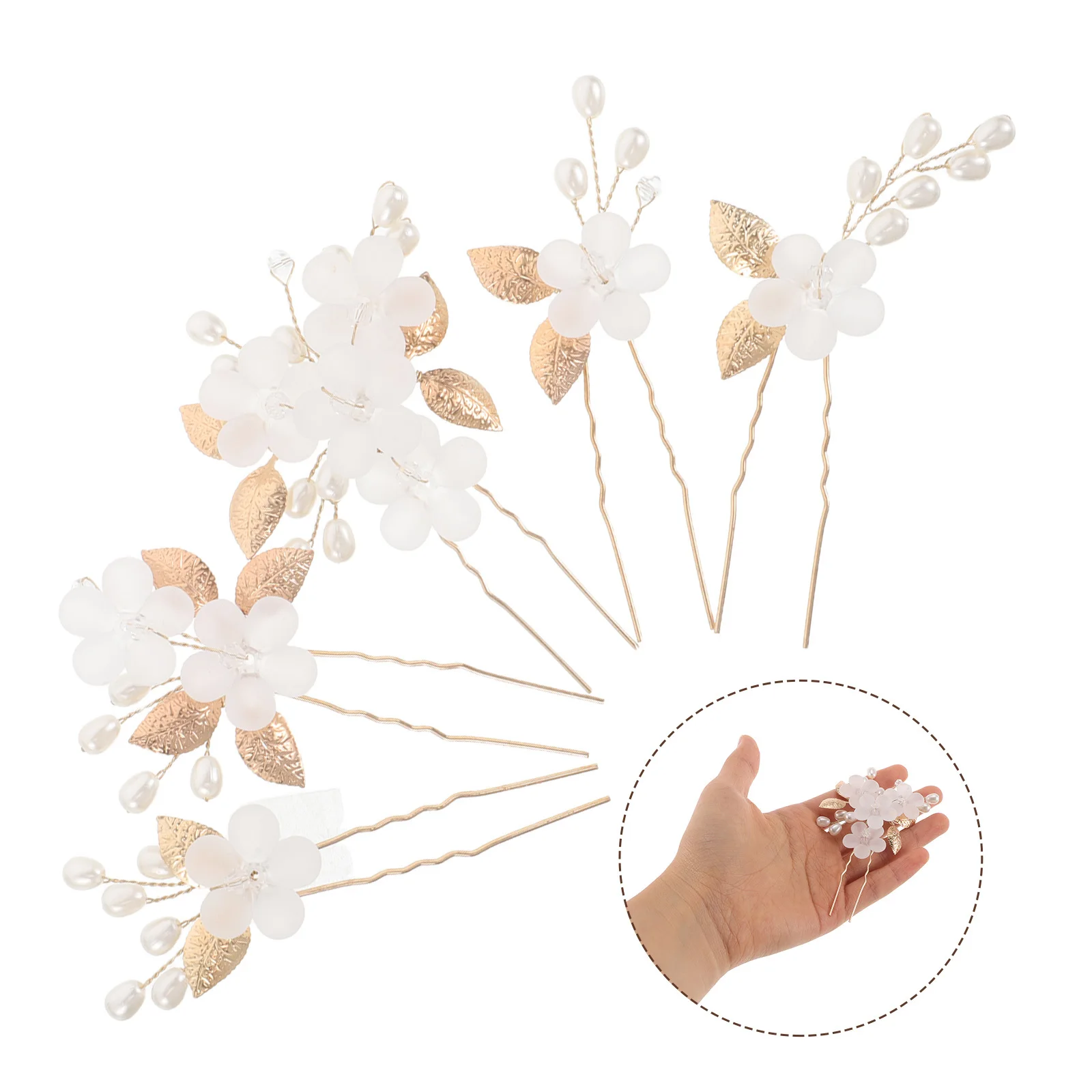 

5 шт., свадебная заколка для волос U-образная свадебная вилка, цветок ручной работы, металлическая прическа, шиньон, булавка для женщин, подружки невесты, свадебные аксессуары для волос