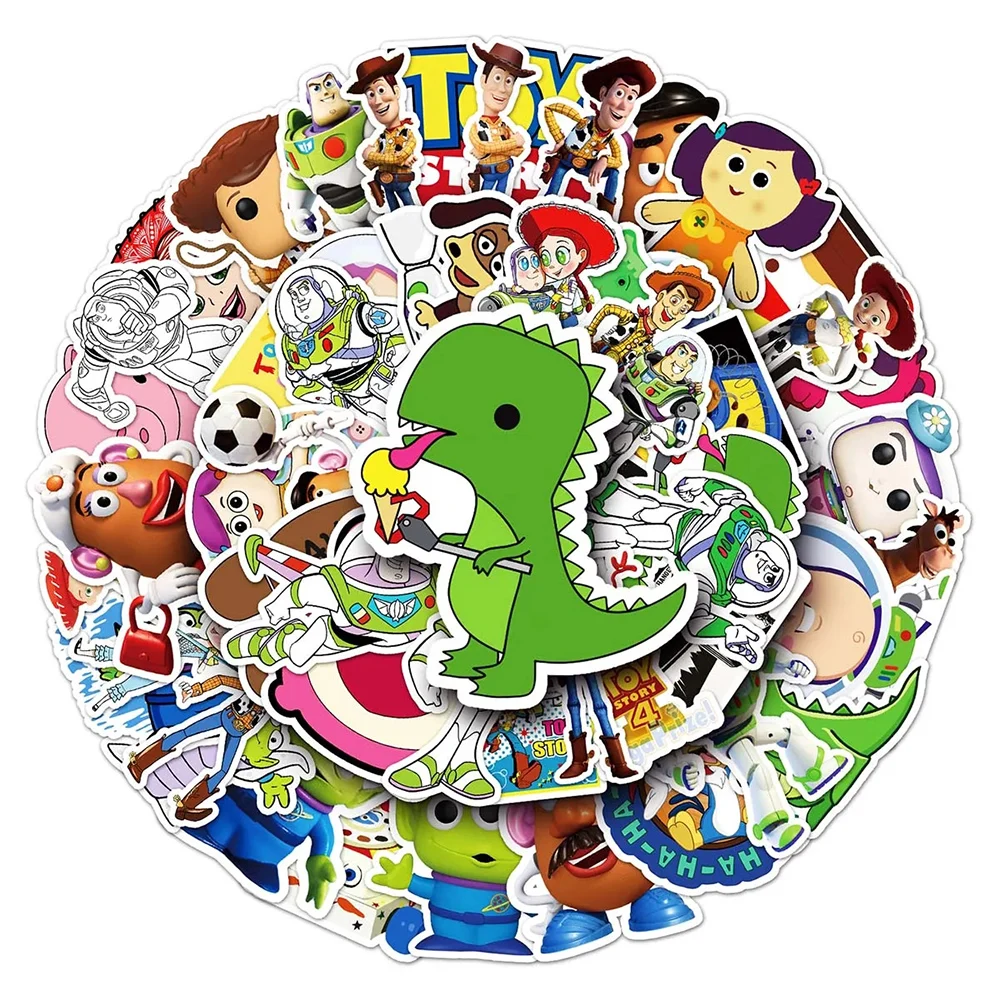 10/30/50pcs Cute Disney Toy Story Stickers Buzz Lightyear Alien Cartoon Decals Graffiti Laptop Luggage Diary Kids Anime Sticker