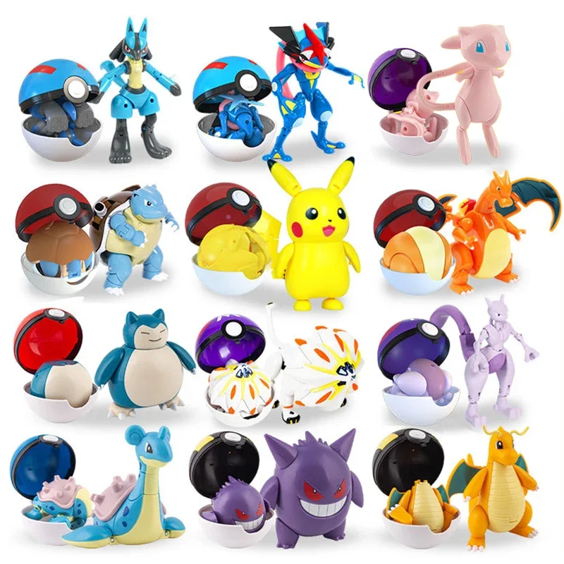 Pokeball Pokemon Figur Mewtwo Monster Pikachu Charizard Gyarados Eevee Pawmi Quaxly Fuecoco Action Poke Ball Spielzeug Kinder Geschenk – Detail 12