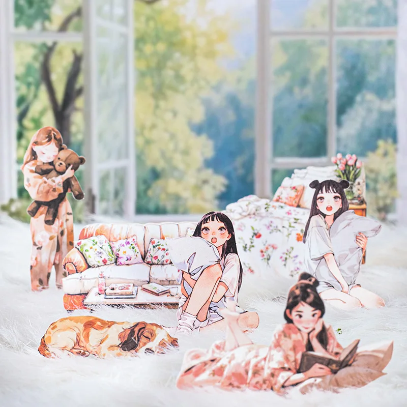 

100 листов/упаковка, плоская наклейка, тематические персонажи, пейзажи, рукописный журнал, цитаты, скрапбукинг и коллаж, художественные проекты