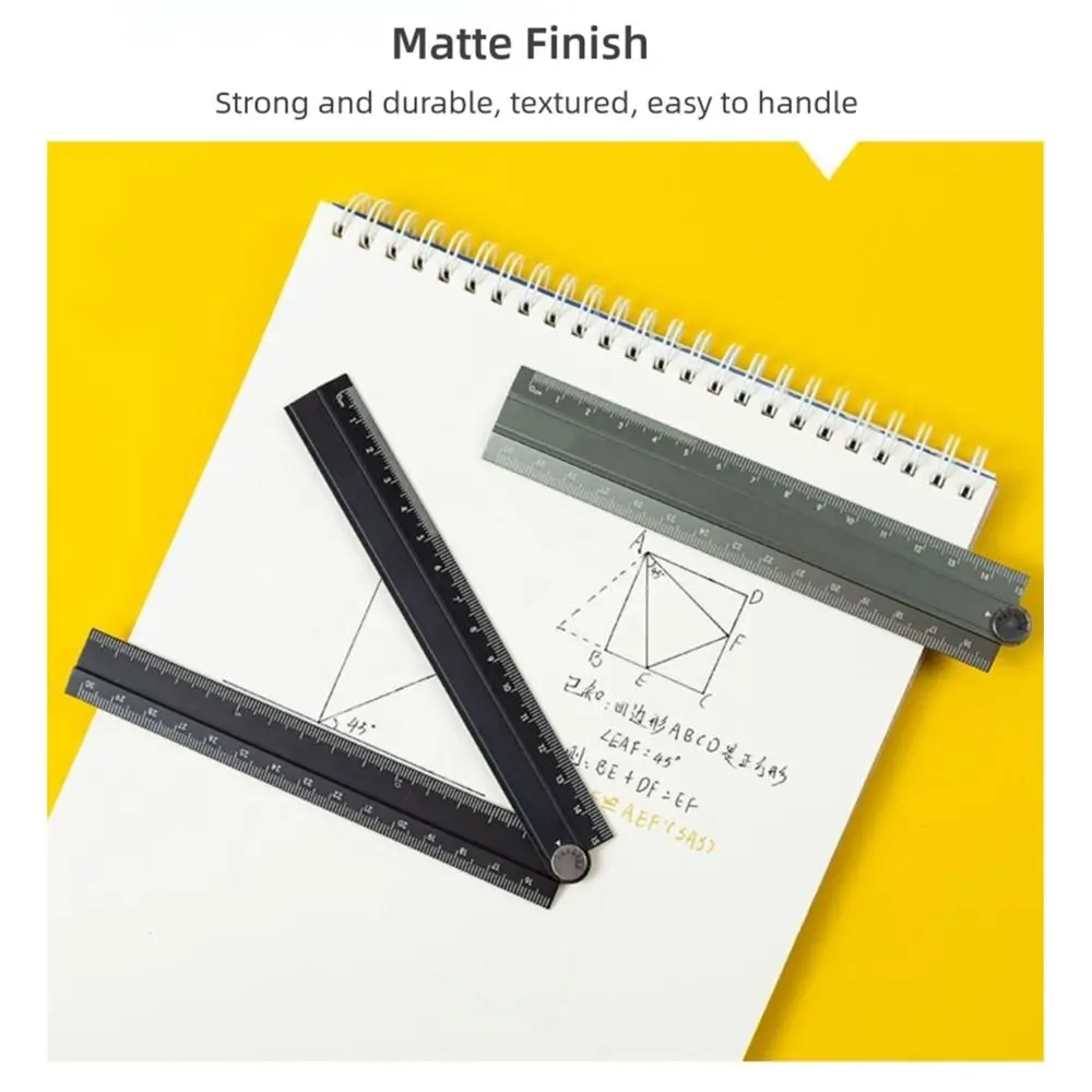 Simplified 30cm Folding Ruler Aluminum Alloy Multifunctional Stationery Ruler Drawing Measuirng Tool Straight Ruler Students
