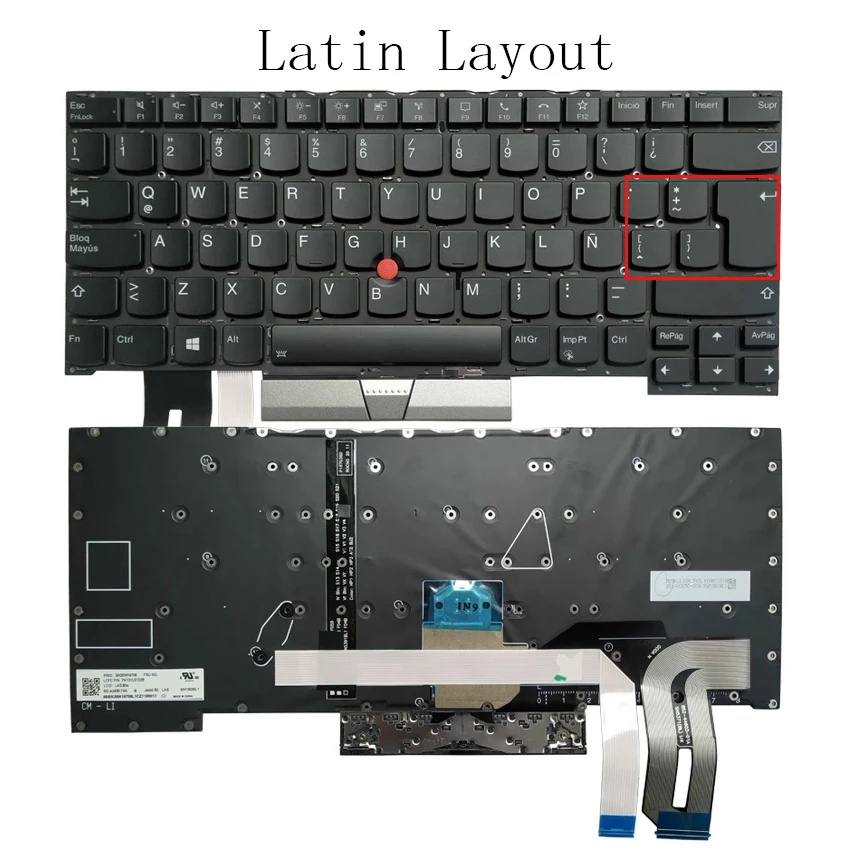 clavier-d'ordinateur-portable-retroeclaire-espagnol-latin-pour-lenovo-thinkpad-t14s-gen-1-p1-gen-3-x1-extreme-3e-generation-sn20w19708-sans-cadre