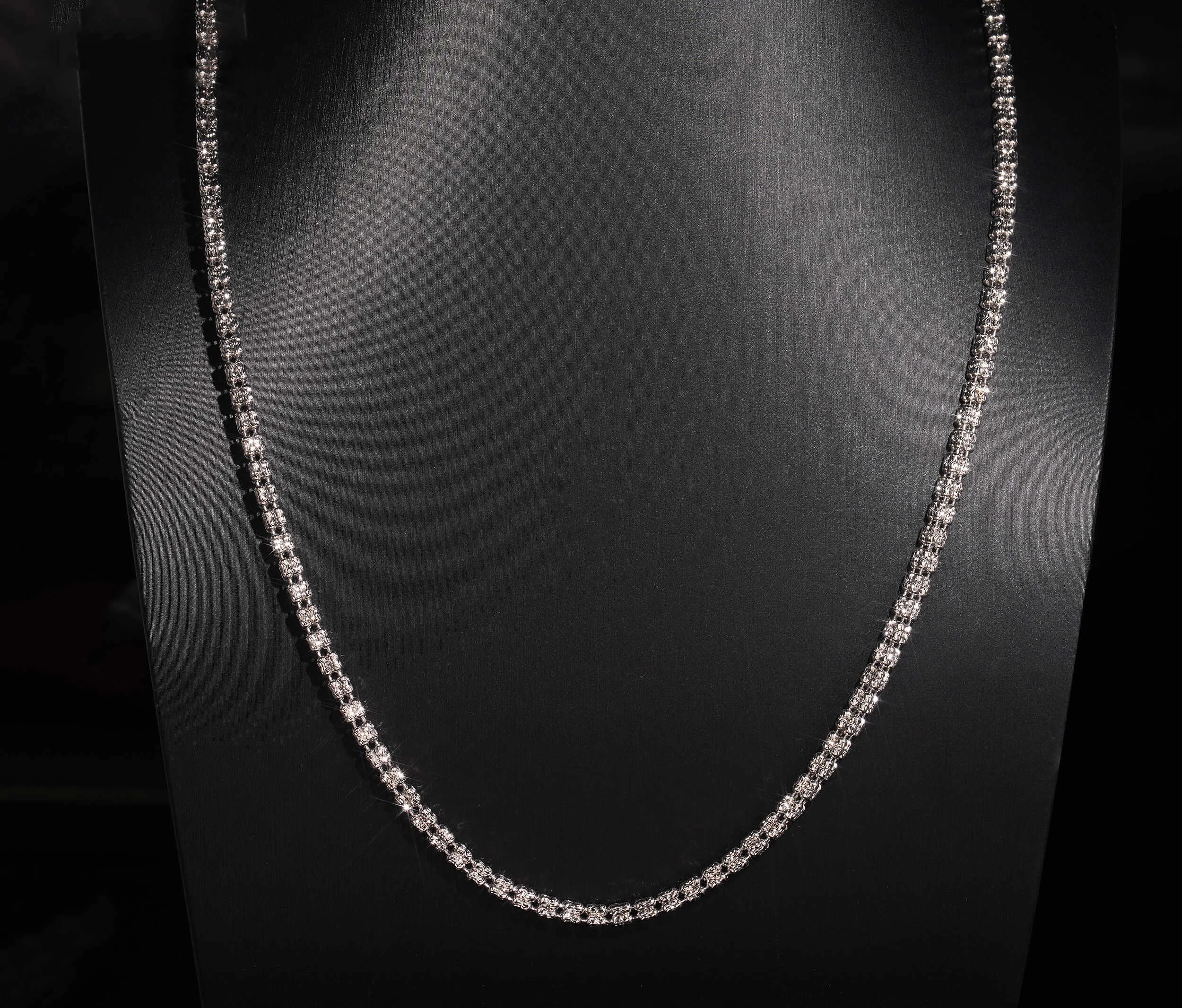 925 Sterling Silver Hip Hop Necklace Hot Selling Jewelry 4mm Moon Ice Chain Fashion Accessory for Men Women