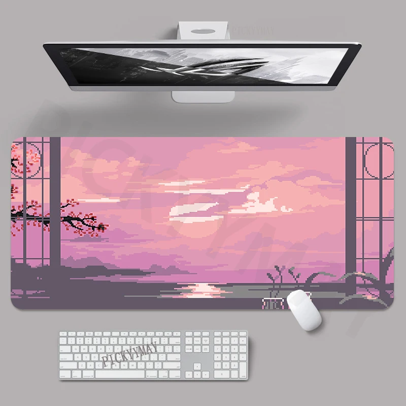 Pixel 80x30cm XXL Lock Edge Mousepads Large Gaming Mousepad Keyboard Mats Mouse Mat Beast Desk Pad For Gift Mouse Pads