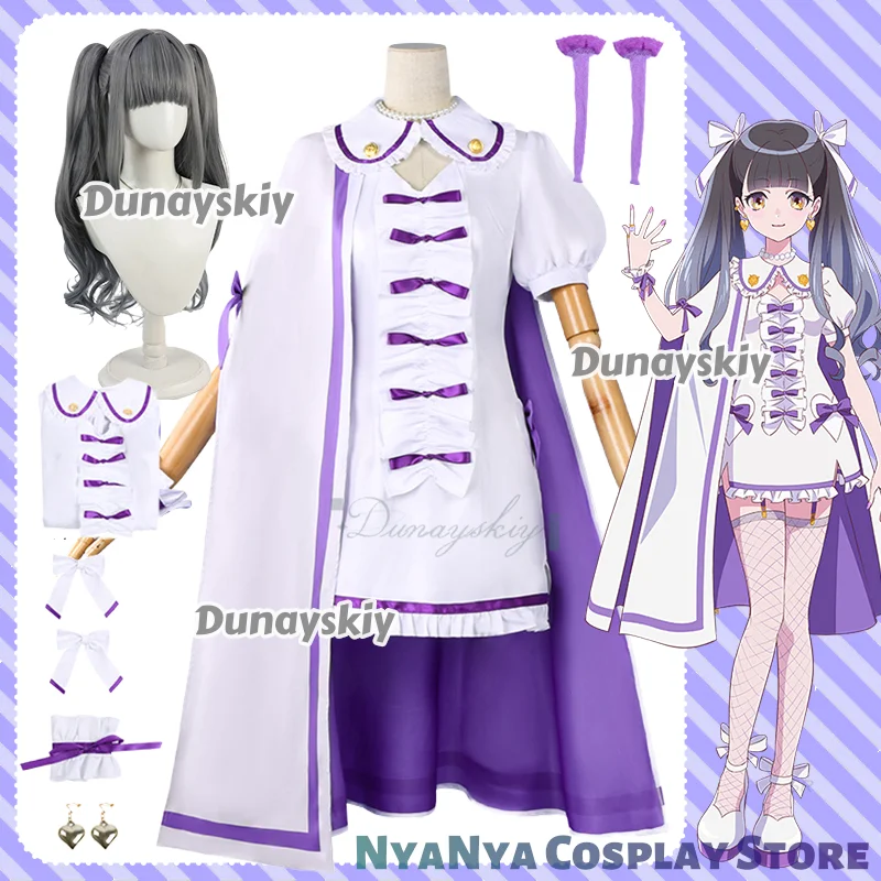 

Niisato Azu Full Set Cosplay Costume Wig Anime Maebashi Witches Silk Stockings Carnival Suit Accessories Halloween For Women