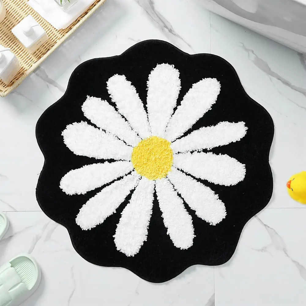 

Daisy Entrance Bath Mat Soft Thick Bedroom Living Room Rugs Absorbent Carpets Non-Slip Bathroom Floor Rugs Soft Foot Pad