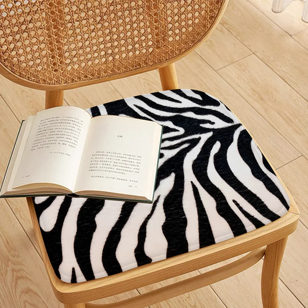 Zebra Print Modern Minimalist Style Seat Pad Household Cushion Soft Plush Chair Mat Winter Office Bar Sofa Decor Tatami