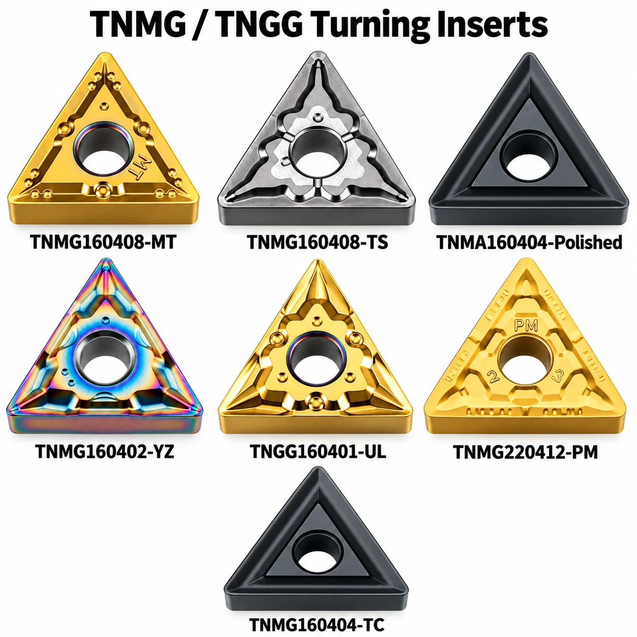 TNMG1604 TNMA1604 TNGG1604 TNMG2204 CNC Turning Inserts High Finish Carbide Inserts for Steel Hard Material Lathe Machining