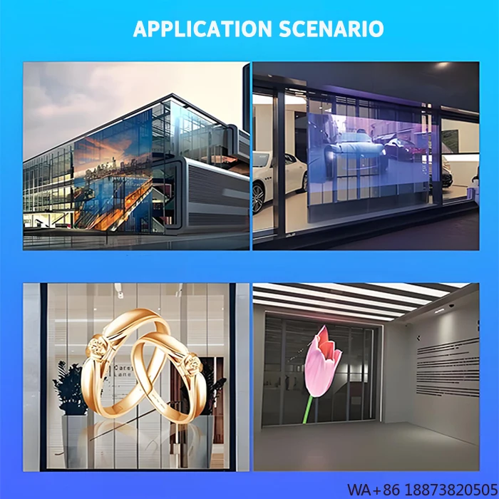 LEDディスプレイ商業用ウィンドウマーケティング広告透明スクリーンガラス壁P3.91 1000mm*1000mm