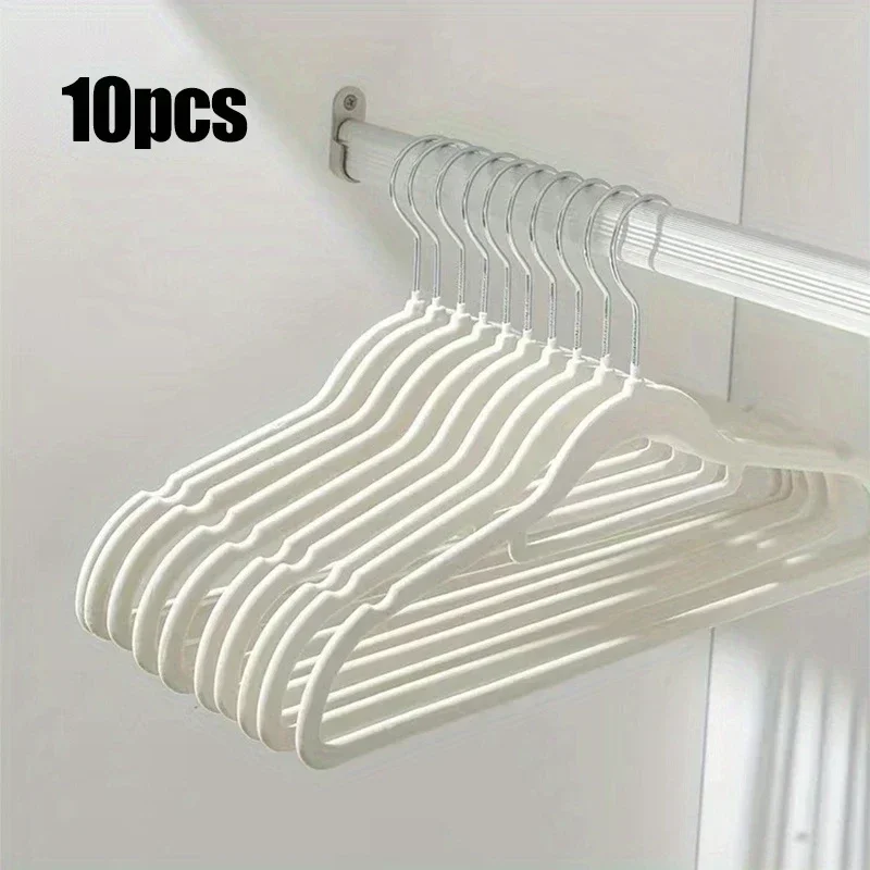 

44.5cm anti-slip flocking coat hanger, seamless clothes hanging rack,Household plastic hanger with a 360-degree rotatable hook