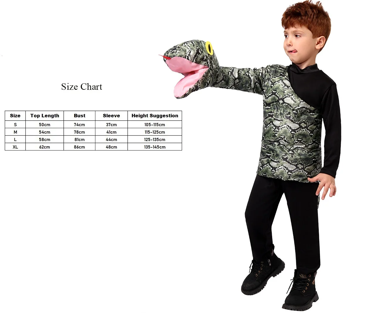 Kids' New Halloween Snake Cosplay Costume Kindergarten Animal Role Playing Costume Boys' Carnival Party Cosplay Costume