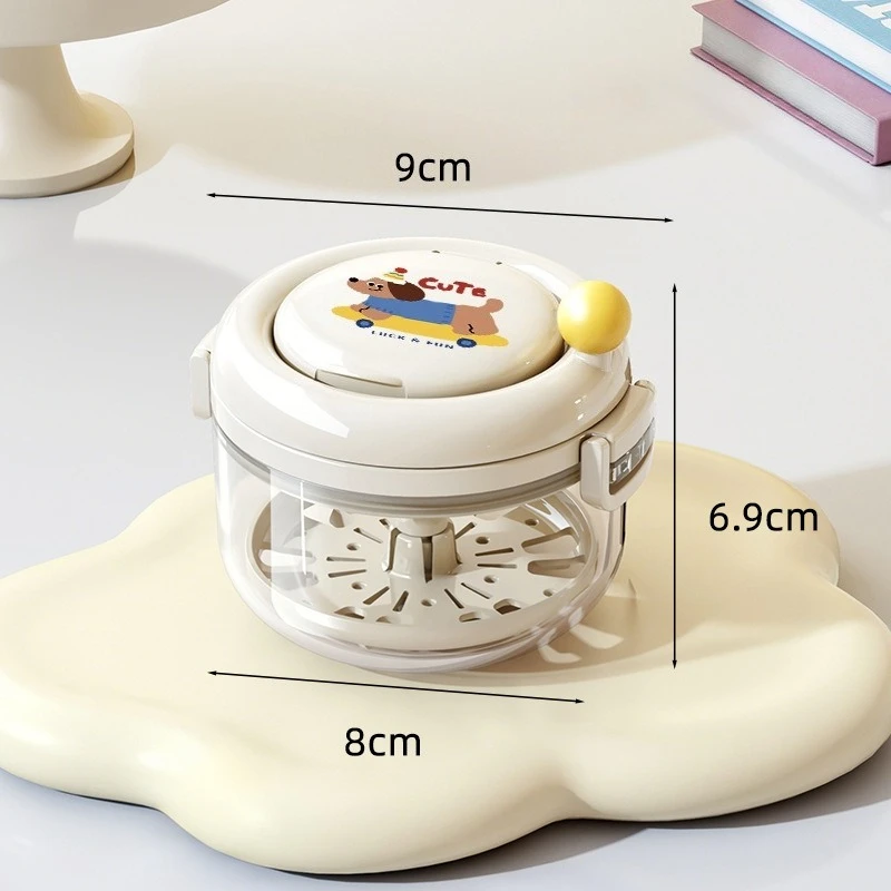 Dopamine 2-in-1 Hand cranked Toothpaste Cleaner with Mirror Child Orthodontic Retainer Denture Storage Box