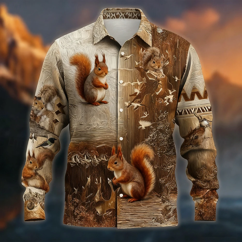 الرجال خمر الرنة ازتيك الثقافة الهندية قميص طويل الأكمام قميص الرجال عادية بلايز العرقية ثلاثية الأبعاد قميص مطبوع التلبيب #5